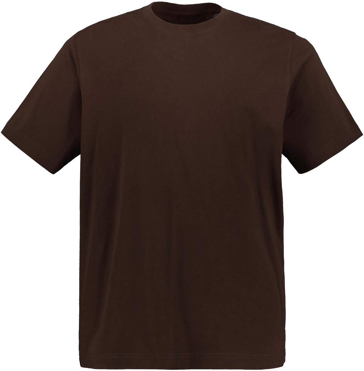JP 1880 - Heren - T-shirt basic ronde hals gekamd katoen - Mahoniebruin - Maat XXL