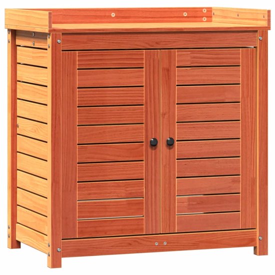 Table de rempotage avec étagères vidaXL 82,5 x 50 x 86,5 cm Pin Marron - Table de rempotage - Tables de remportage - Table de jardin - Table de rempotage