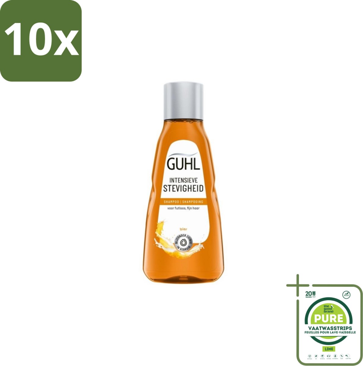 10 x Guhl - Shampoo Mini - Intensieve Stevigheid - 50 ml - Grootverpakking - Haarversterkend Shampoo - Shampoo Voor Dun Haar - Shampoo Tegen Haarbreuk - Volume Shampoo - Shampoo Voor Zwak Haar