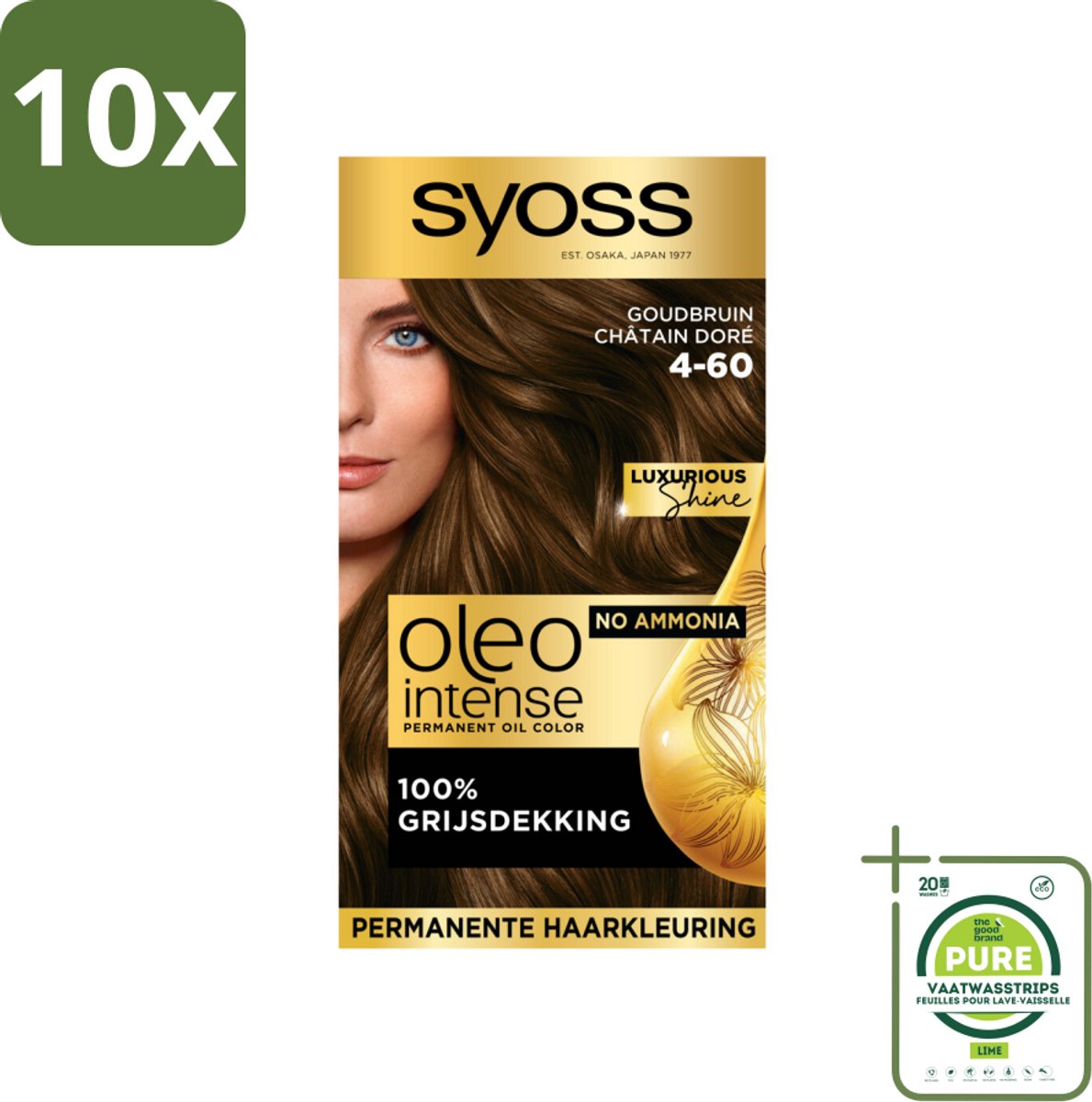 Syoss Oleo Intense - Haarverf - 4-60 - Goudbruin - 115ml x 10