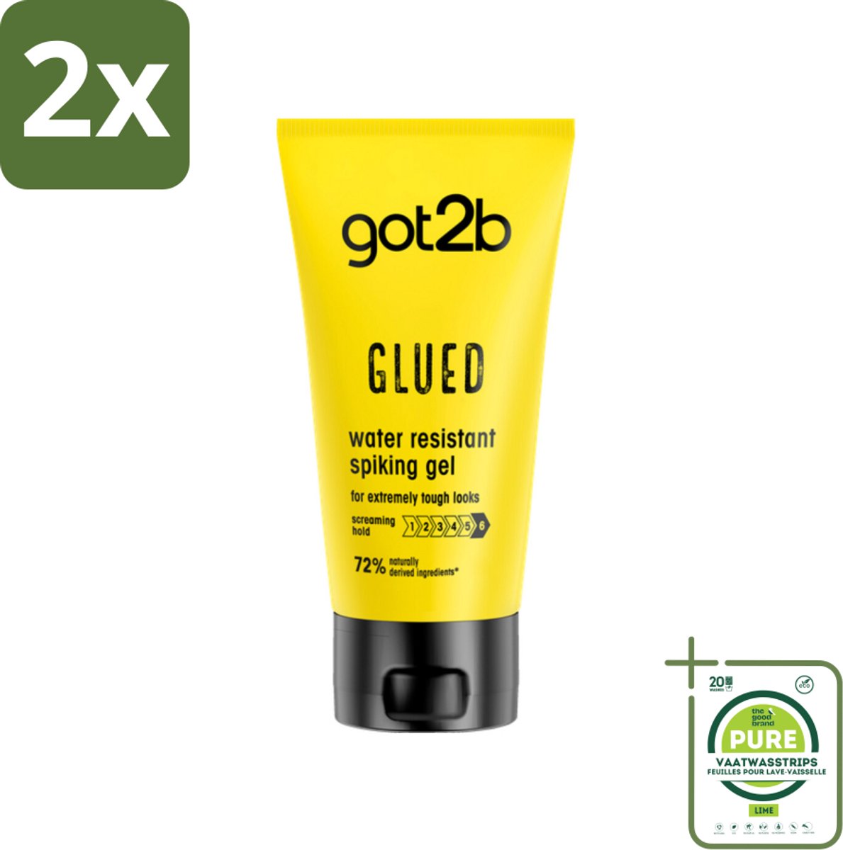 Got2B - Styling Gel - Glued - 150 ml - Voordeelverpakking - 2 stuks - Haarkleur - Haartype