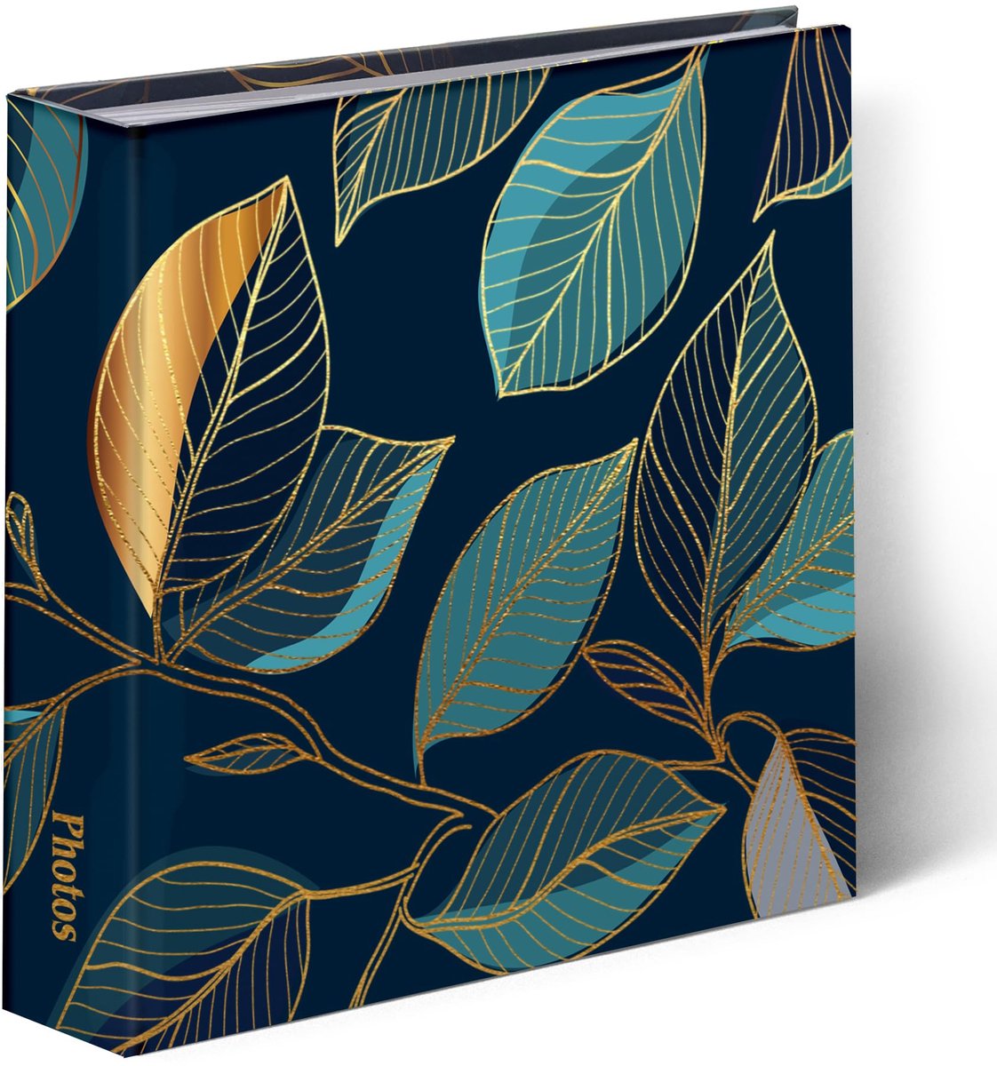 IMPERATORIS® Stijlvol fotoalbum met ruimte voor 200 foFotoboek/Plakalbum/Plakboek/Gastenboek/Scrapbook XL Set - DIY Cadeau Fotoalbum - 22,5x22cm - 100 Seiten - Leaf Pattern