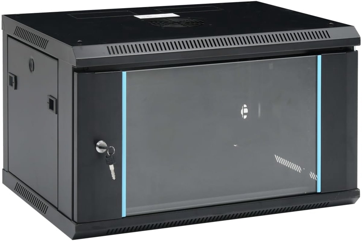 Bol.com vidaXL - Netwerkkast - voor - aan - de - muur - 6U - 19" - IP20 - 600x450x350 - mm aanbieding