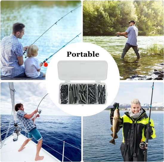 40 Stuks Carp Fishing Tackle - Anti Tangle Sleeves, Rubber Tubes, Opberbox — afbeelding 5