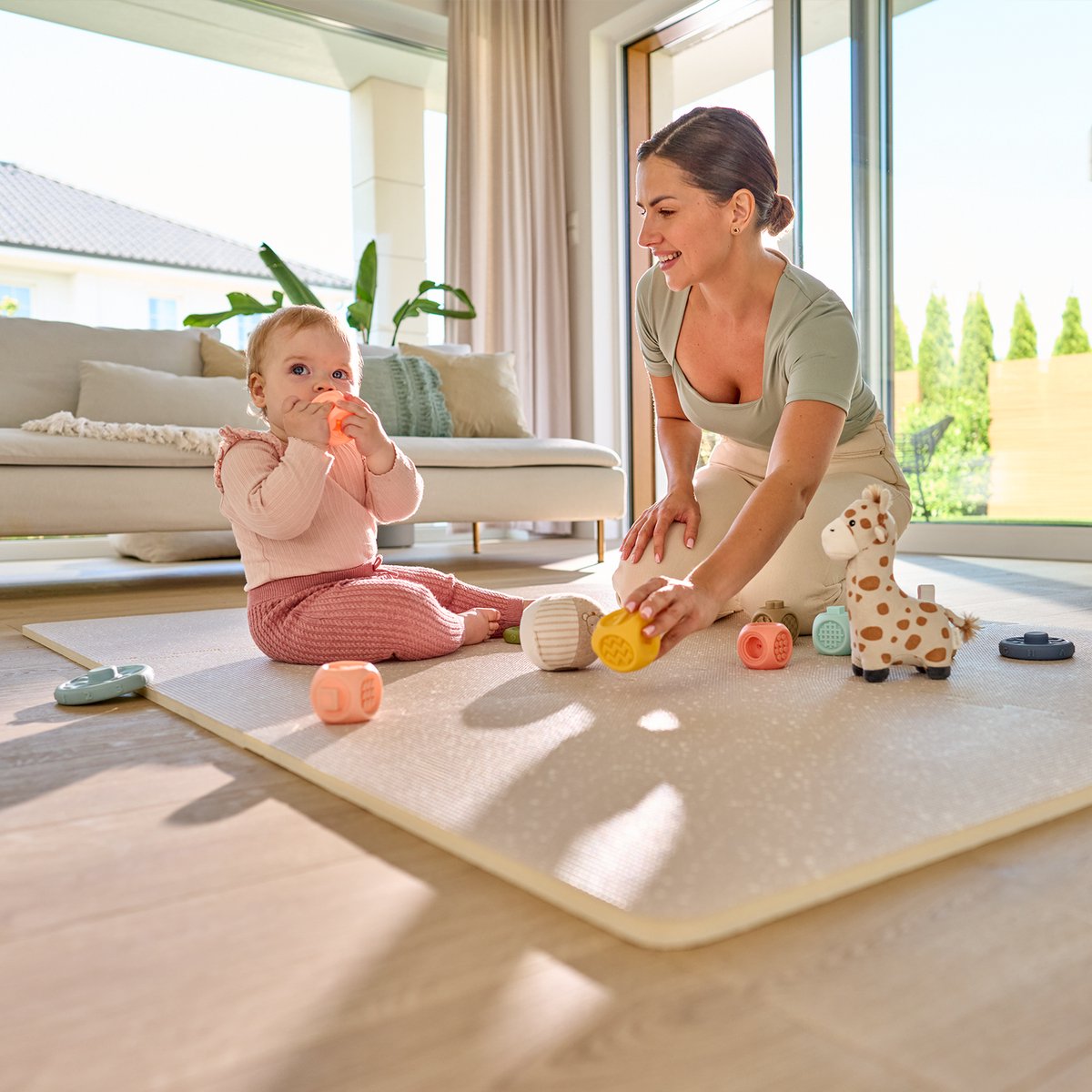 Yoka Speelmat Baby – Premium Speelkleed Foam – Veilig & Zacht – Dubbelzijdig Vloerpuzzel – Opvouwbaar + Opbergtas – voor Binnen & Buiten – Speeltapijt – Baby Speelgoed 6 3 9 1 maanden – Babygym Play Mat – Cadeau vanaf 0 jaar Mooie Beige Kraamcadeau — afbeelding 18