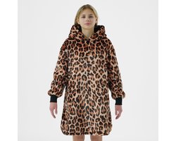 CHEETAH - hoodie 60x90 cm - tienermeisjes - dierenprint - Tobacco Brown - bruin