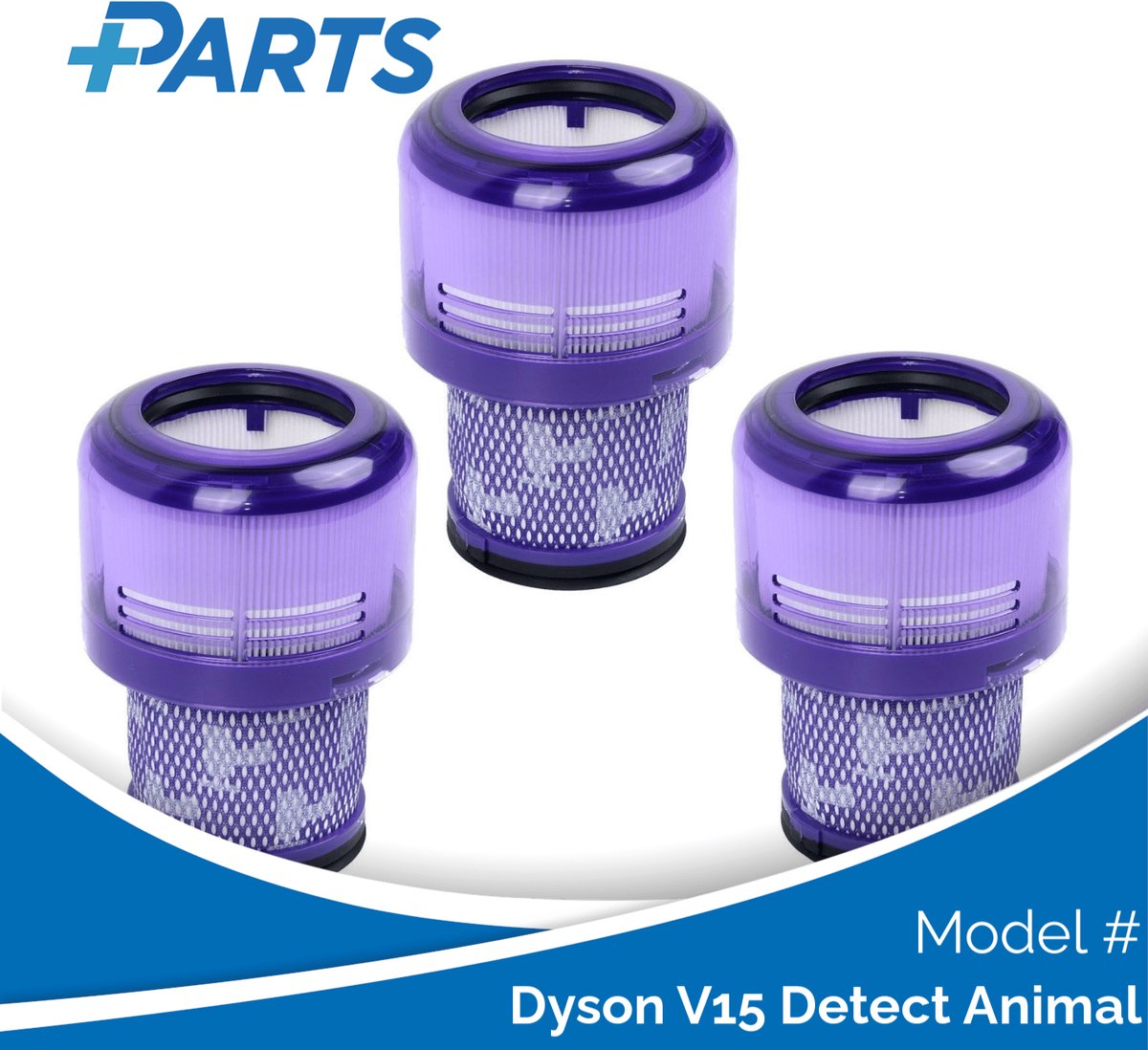 Dyson V15 Detect Animal Filters (3 Stuks, Plus.Parts® alternatief voor 970013-02)