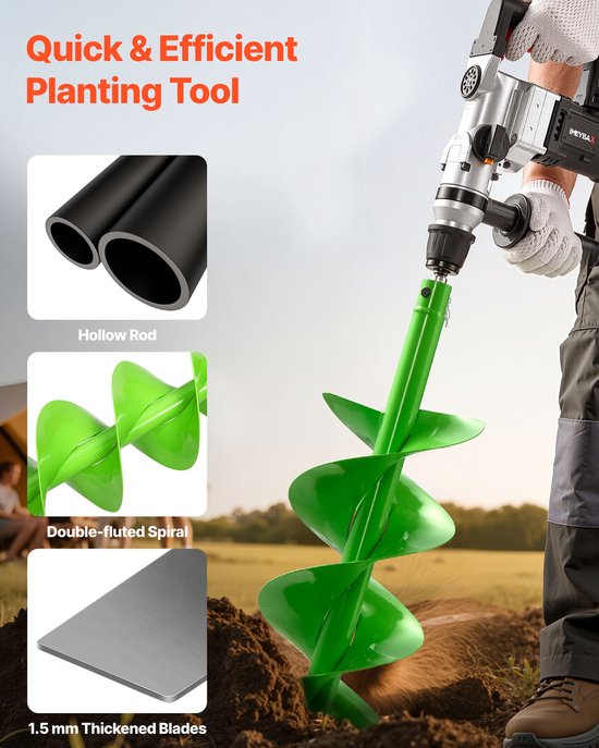VEVOR Grondboorpaalboor Grondgatboor Tuinboor voor Boormachine 20x79cm van VEVOR — afbeelding 3