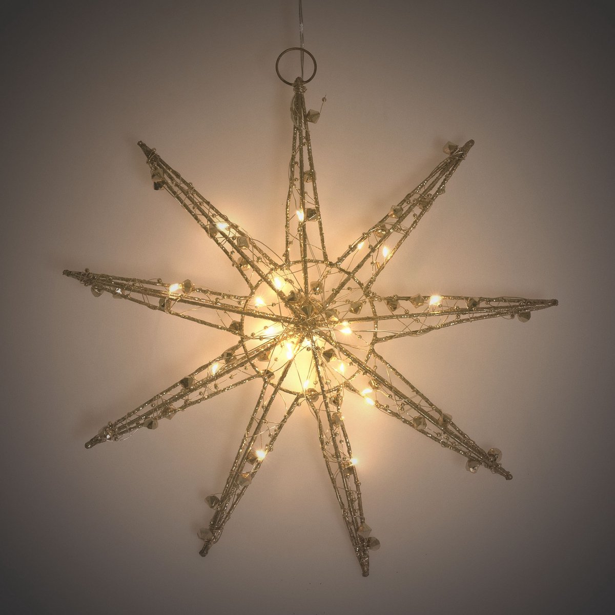 LED Kerstster 30 cm Goud van Metaal met Warm Witte LED's