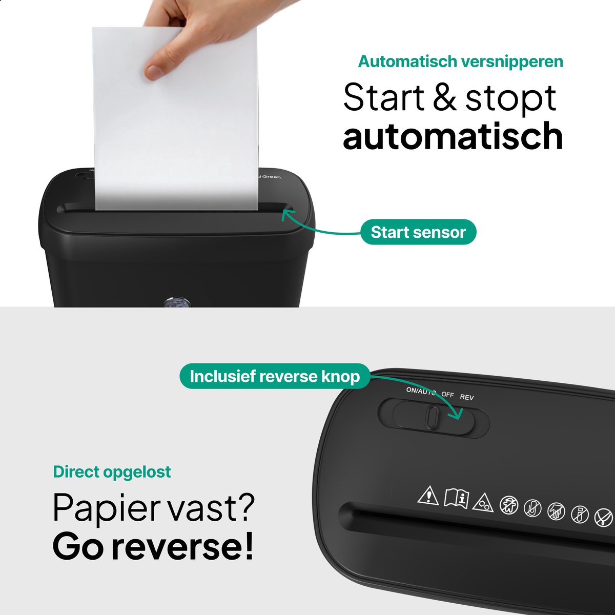 Vivid Green Papierversnipperaar Voor Thuis thumbnail 4
