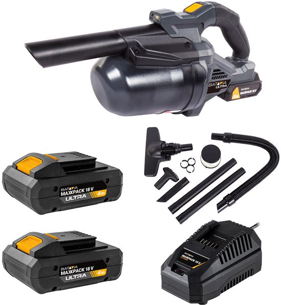 Batavia 18V Brushless Accu Handstofzuiger Incl. 2x 4.0Ah Ultra Accu & Snellader