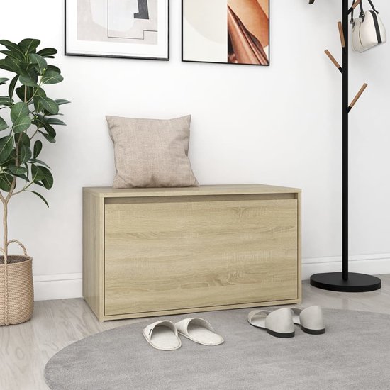 Banc d'entrée vidaXL - 80 x 40 x 45 cm - Chêne Sonoma - Banc de rangement - Table basse