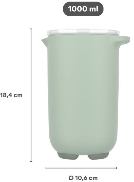Mepal Mixbeker met deksel Chef it - 1 l - Past in de koelkastdeur - Magnetron- en vaatwasmachinebestendig - Bakspullen - Navy van Mepal — afbeelding 2