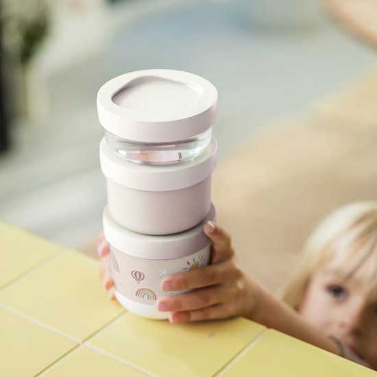 Mepal Mio Snackbox stack 3 pièces Little Dutch - 550 ml - Empilez autant que vous avez besoin - Compatible micro-ondes et lave-vaisselle - Fairy Garden