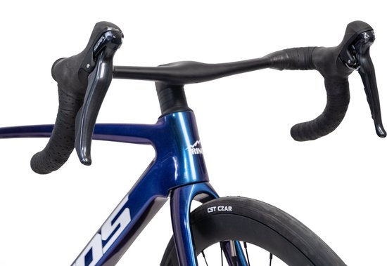 Rinos Odin 1 Carbon Road - RaceFiets - met UCI Frameset- met Shimano SORA 18 versnellingen en schijfremmen - lichte fiets voor dames en heren - 700 x 40C - Kameleon Blauw Paars S-52 van Rinos — afbeelding 3