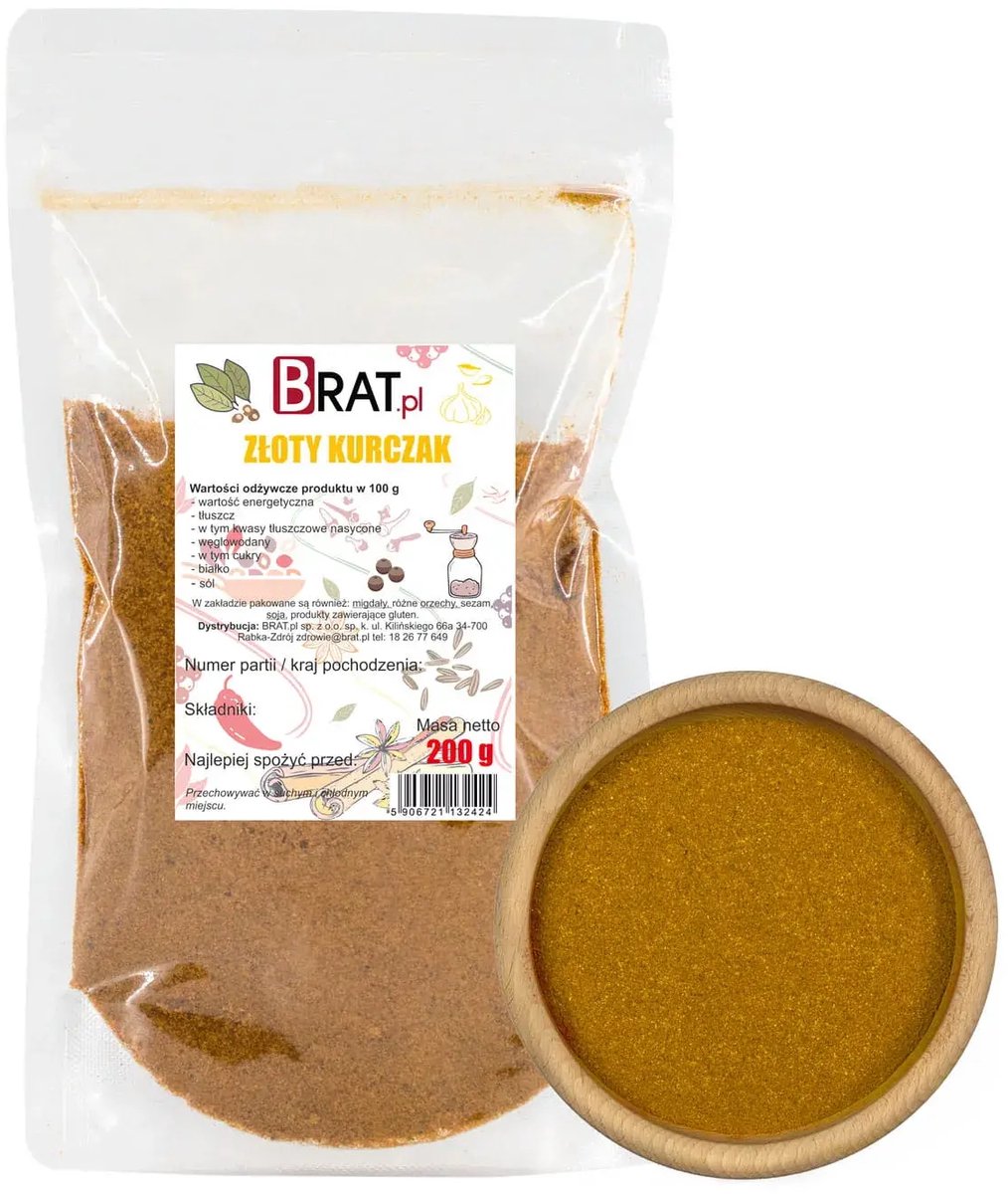 BRAT.PL Gold Line – Kipkruiden – 200 g – Aromatisch – Goudkleurig Effect – Resealable Doypack