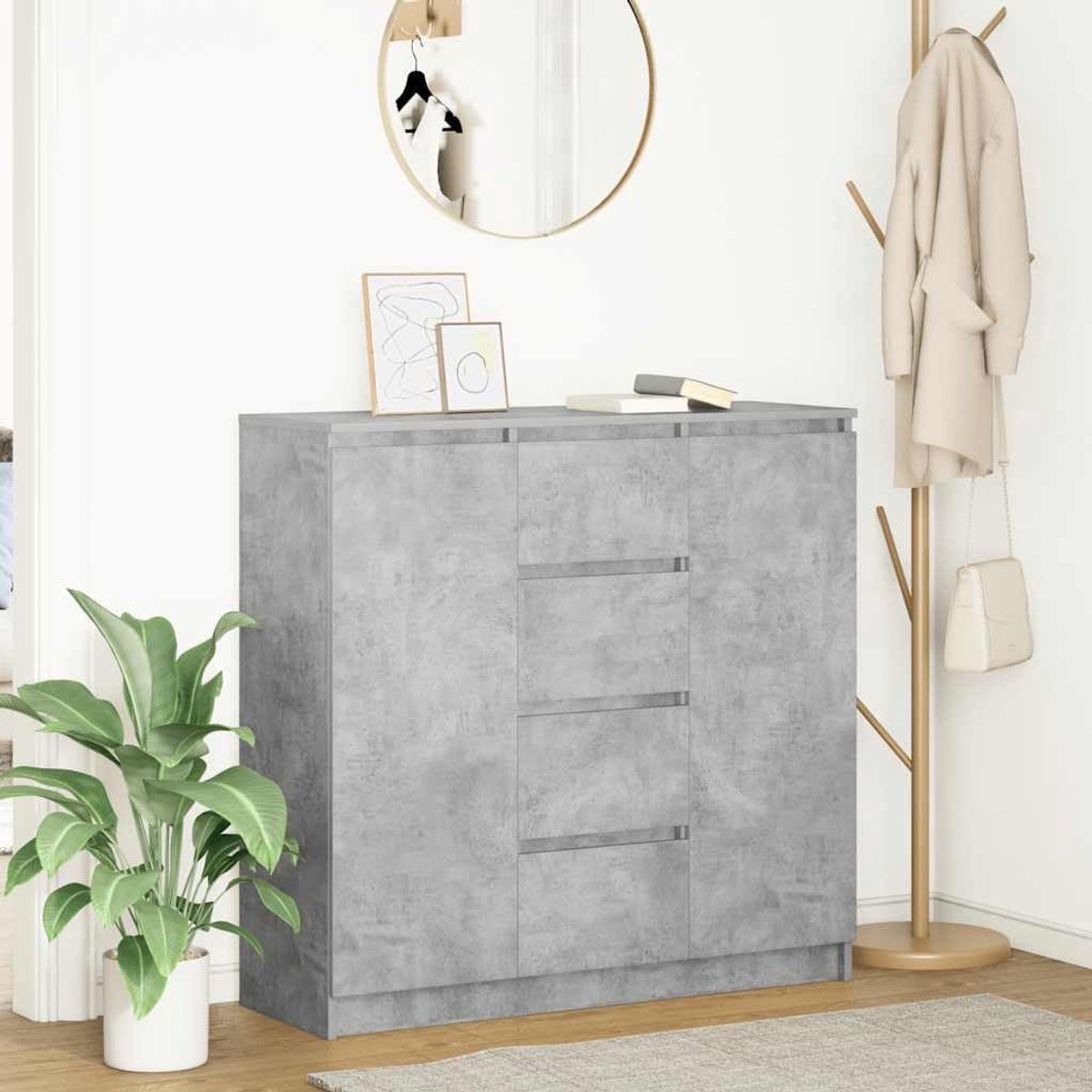 Dressoir met Schuifladen – Betongrijs - Grijs - – Betongrijs – 100,5 x - Medahomestore