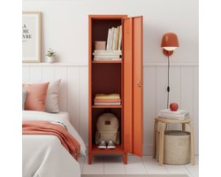 Lockerkast Kurikka metaal 137x38x38 cm baksteenrood [en.casa]