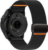 Stravo Nylon Bandje met Magneet voor Garmin Fenix 9/9 Pro 47mm, Fenix 8/8 Pro 47mm, Fenix E, Fenix 7/7 Pro, Fenix 6/6 Pro & Epix/Epix Pro Gen 2 47mm – QuickFit 22mm – Stevig & Verstelbaar Horlogebandje – Zwart