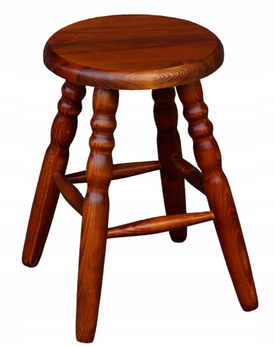 Houten Keukentabouret Rond Kalvados - 45 cm Hoog
