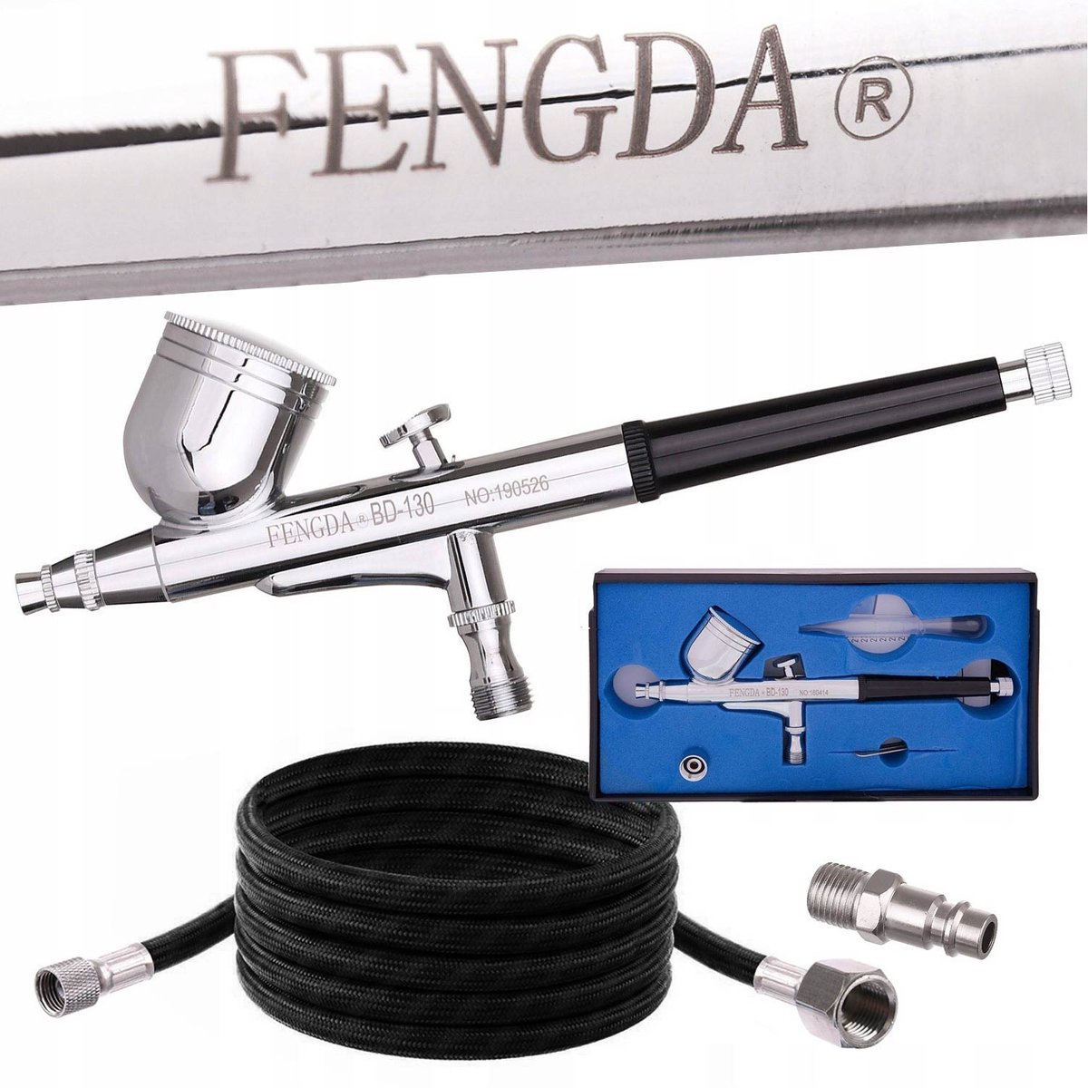 Fengda BD-130 Aerograaf 0.3mm Modelbouw met Slang en Snelkoppeling