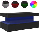 VidaXL Salontafel met LED-verlichting 90x50x40 cm bruineikenkleurig - Kantoormeubelen Plus