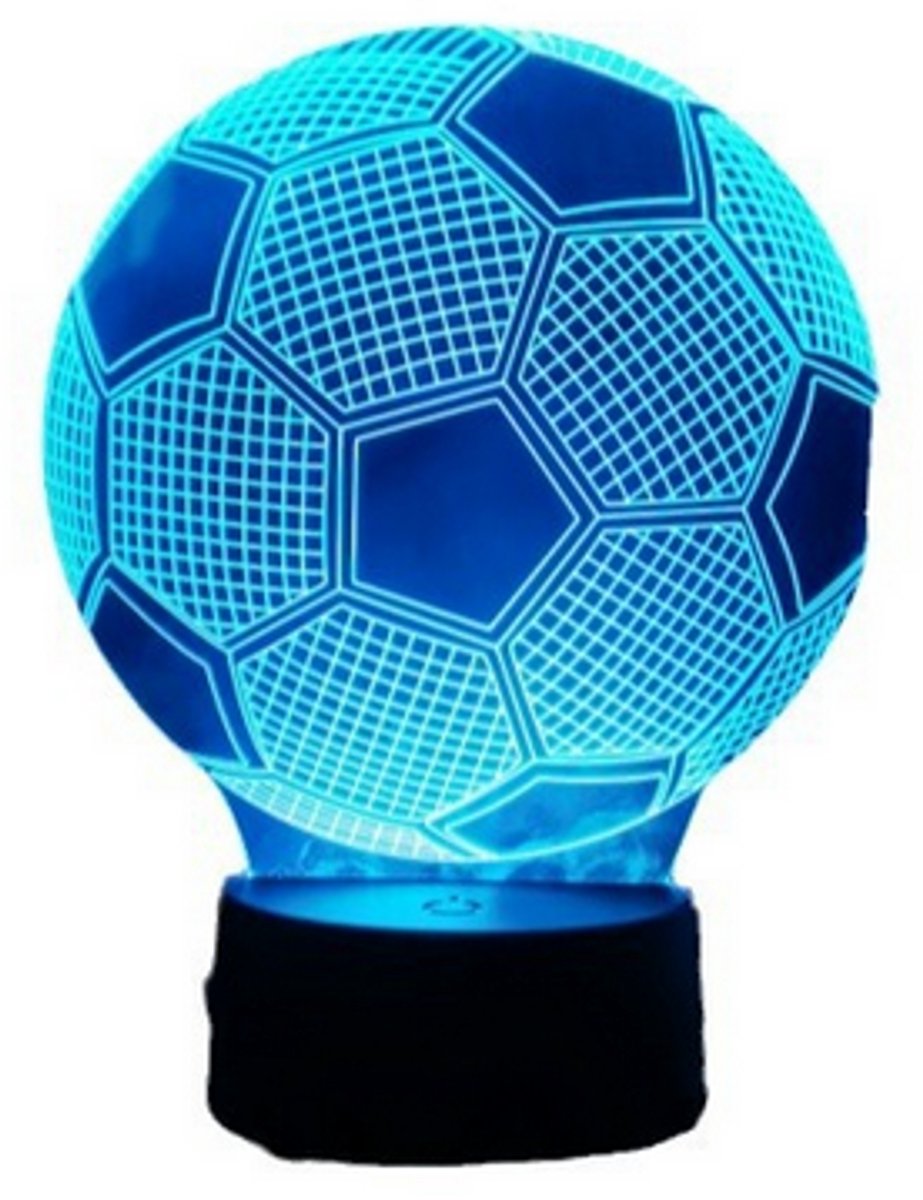 Nachtlamp – 3D lamp – LED - Voetbal - 16 kleuren - 3D Night Light - game - gaming - afstandsbediening – bureaulamp – sfeerlamp – cadeau – sinterklaas – kerst