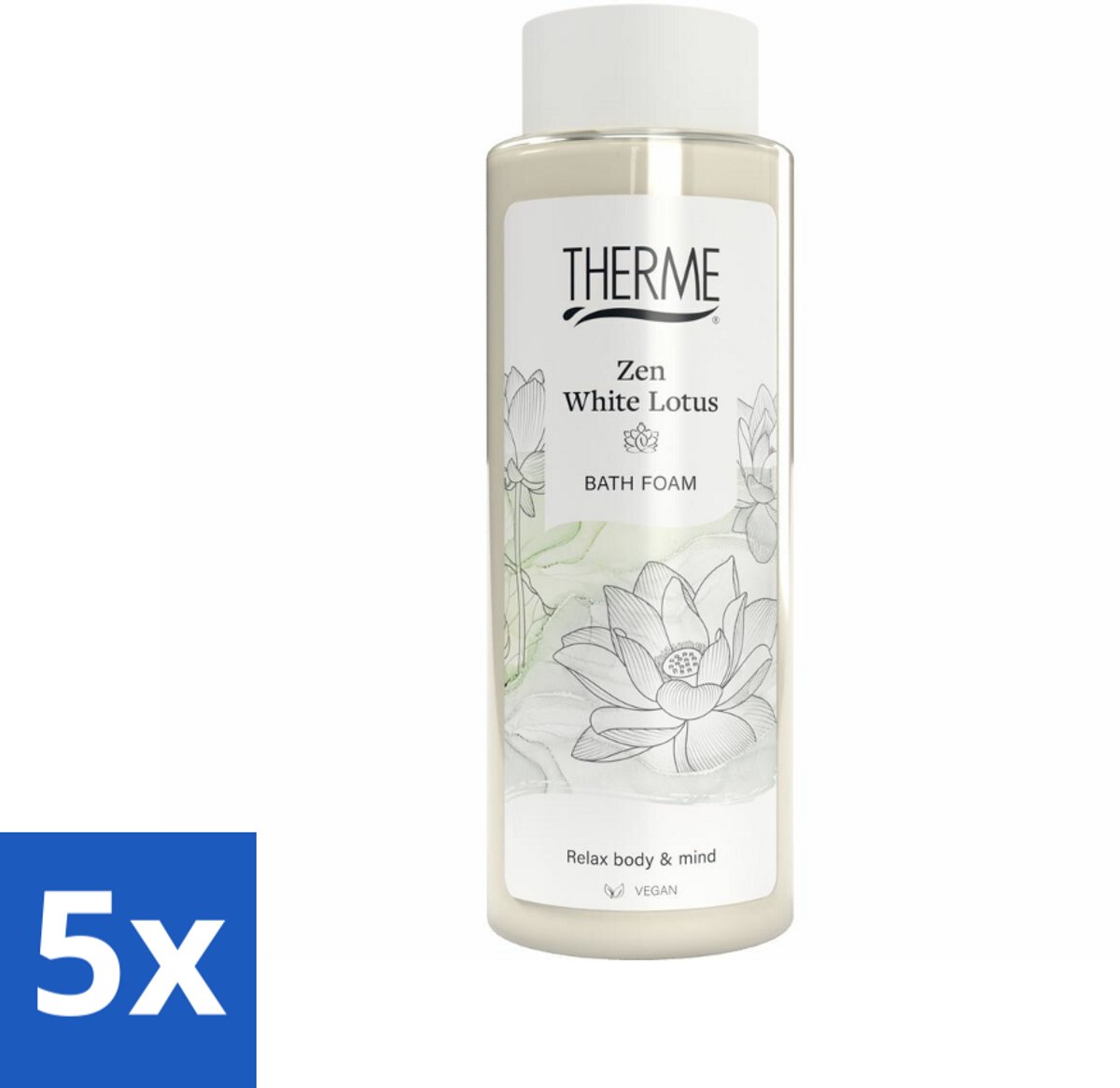 Therme - Zen White Lotus - Badschuim - Verfrissend - Verzorgend - 500ml - Bulkverpakking - 5 stuks