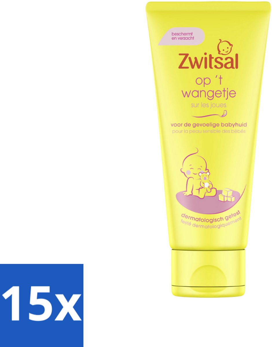 Zwitsal - Op 't Wangetje - Gezichtscrème voor Baby’s - Gevoelige Babyhuid - 100 ml - Bulkverpakking - 15 stuks