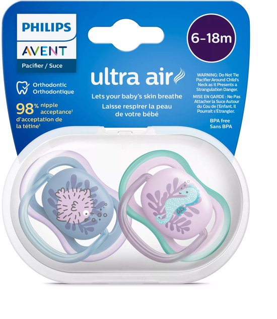 Pacifier Ultra Air-fopspeen voor dag en nacht SCF349/53 | Avent