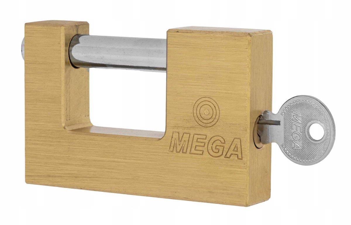 MEGA Mosiężna Kłódka Trzpień 75mm - Hoge Beveiliging