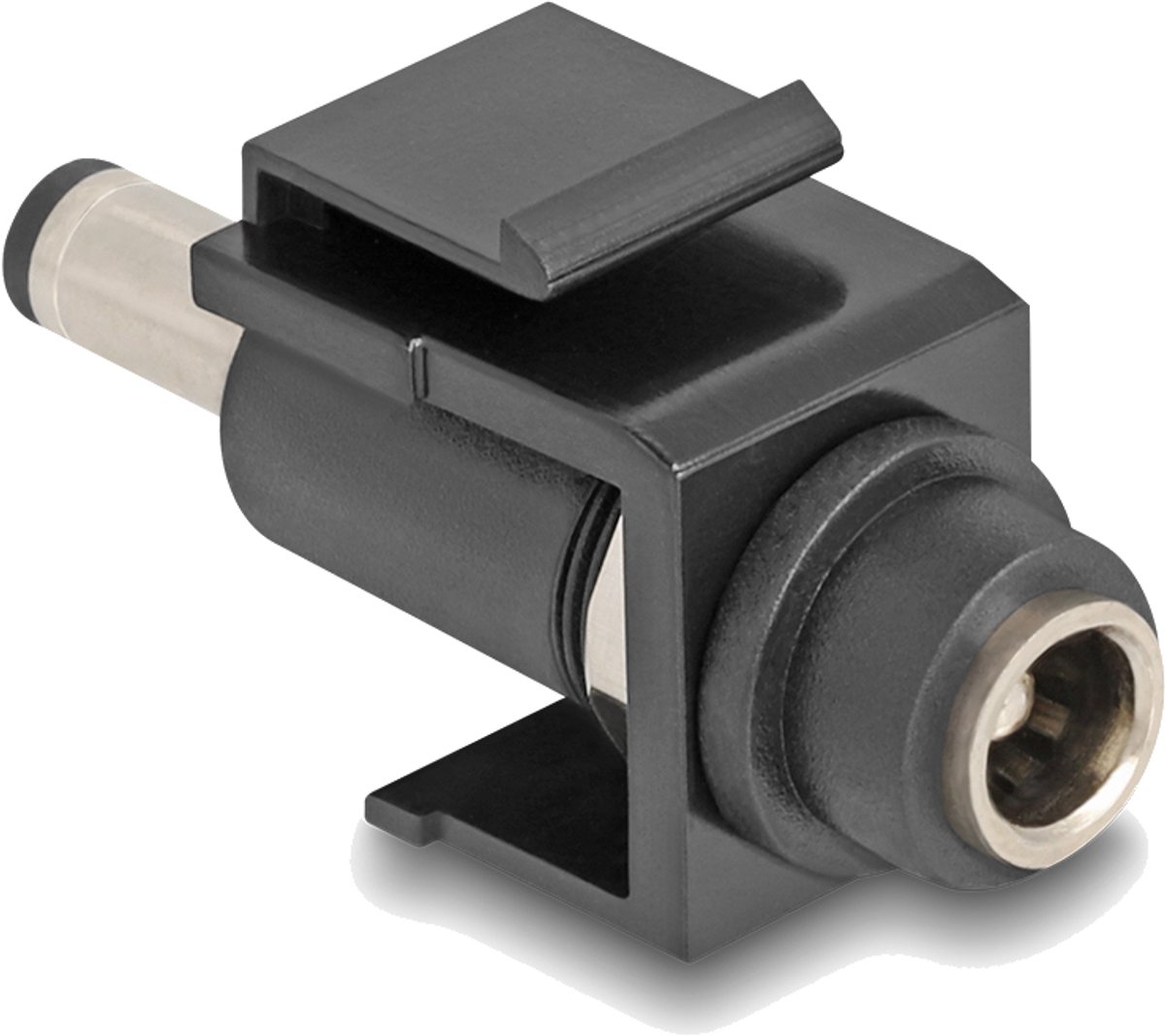 Delock Keystone Module DC 5.5 x 2.5 mm female to DC 5.5 x 2.5 mm male black