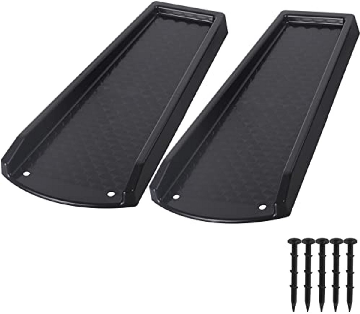 Regengoot Splash Block en Goot Downspout Extensions - 60 cm Waterafvoer - 2 Stuks - Zwart