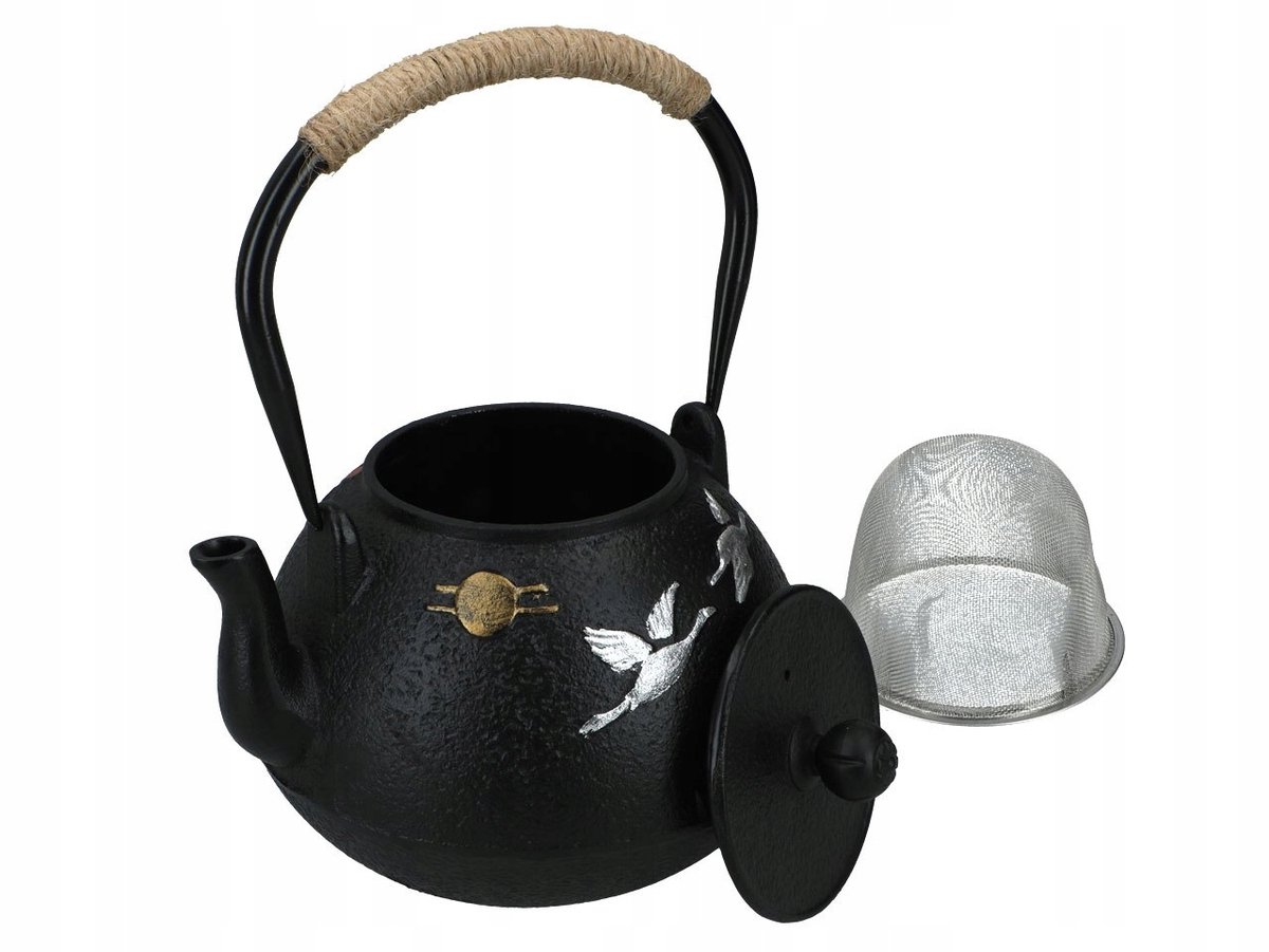 Gietijzeren theepot 1200ml met geëmailleerde binnenkant, duurzaam