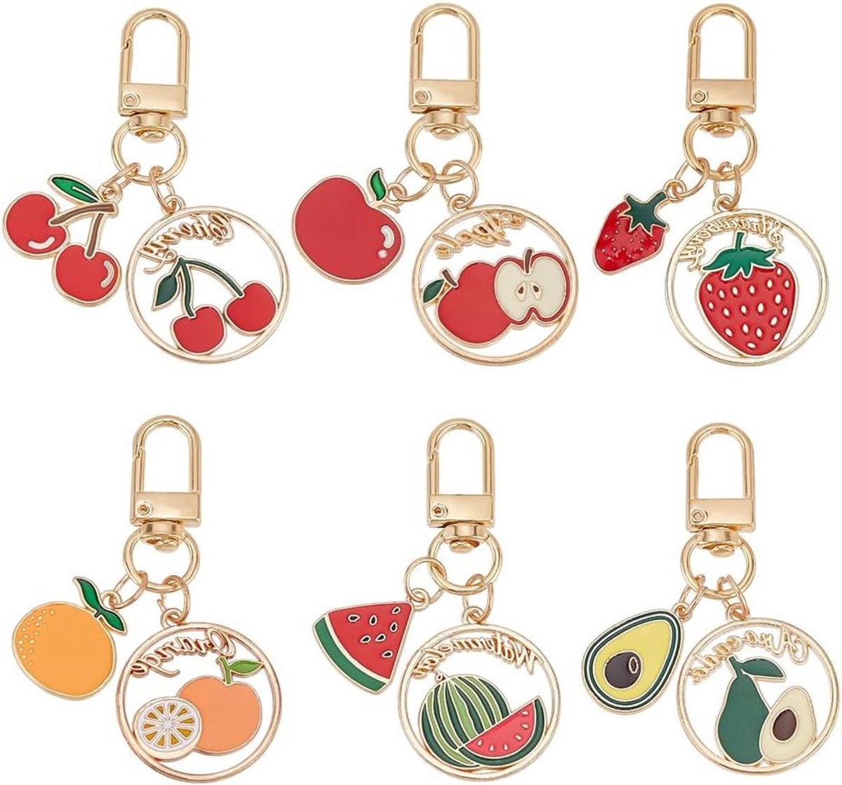 TTGoods - Sleutelhanger Fruit Charms voor Tas en Portemonnee - Verjaardag Cadeau - Diverse Fruit Sleutelhangers