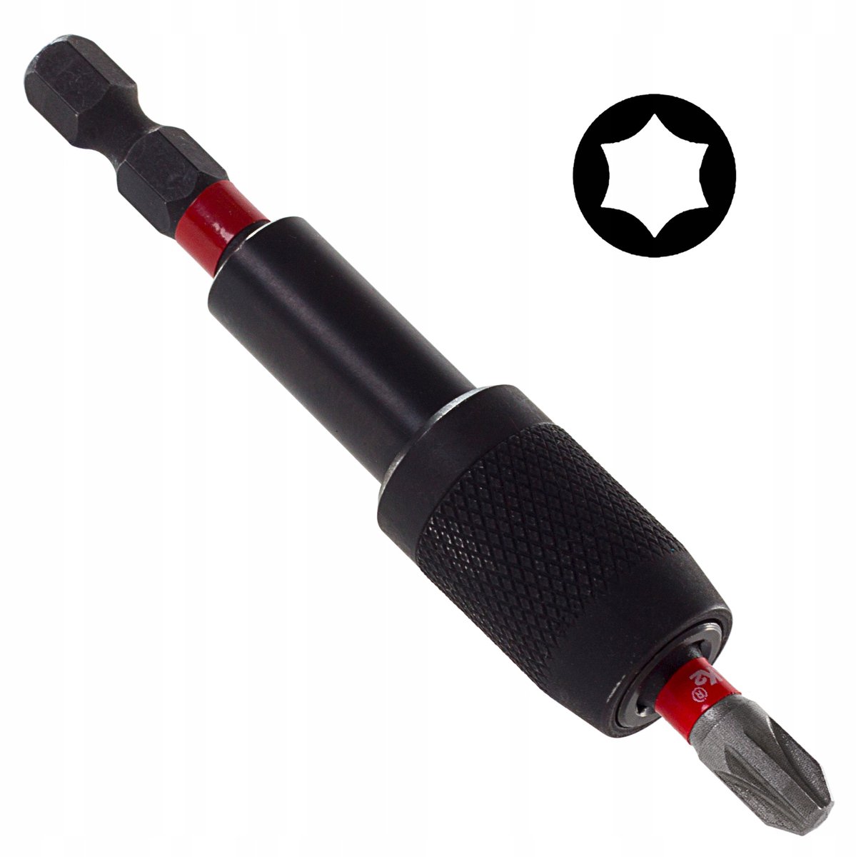Magnetische bithouder met vergrendeling 73mm HEX 1/4" slagvast