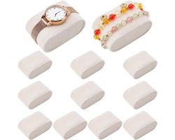 TTGoods - Kussen Inserts voor Horloge Display - Beige - Pluis Doek - Opslag Kussen voor Armband - Verkoop - Kleine Bedrijven - 12 stuks