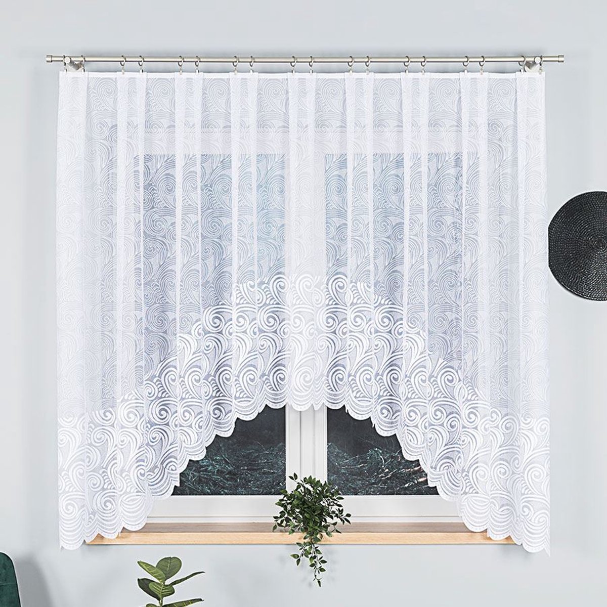 Markizeta Kinga - Jacquard Kant-en-klare Gordijn - 300x160 cm - Witte Kleur - Zonder Plooiband