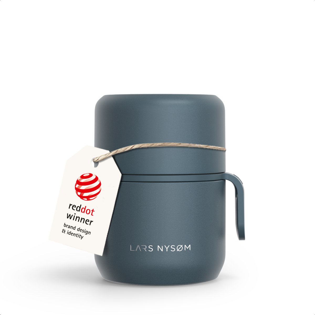 LARS NYSØM Vacuüm Geïsoleerde Voedselcontainer van Roestvrij Staal - Lekvrije Lunchpot voor Warme en Koude Gerechten, Brede Thermosbeker voor Soep, Werk & Reizen (Stone Blue)