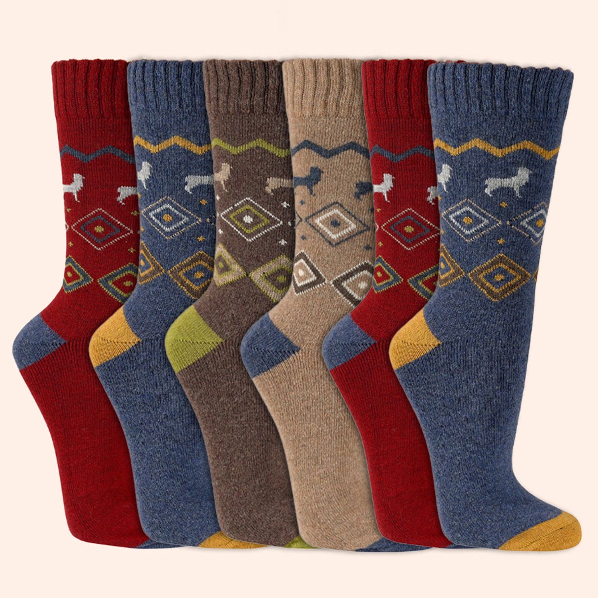 Wollen sokken | Alpacawol | Hygge sokken | Dames & Heren | Diverse maten | 6 paar