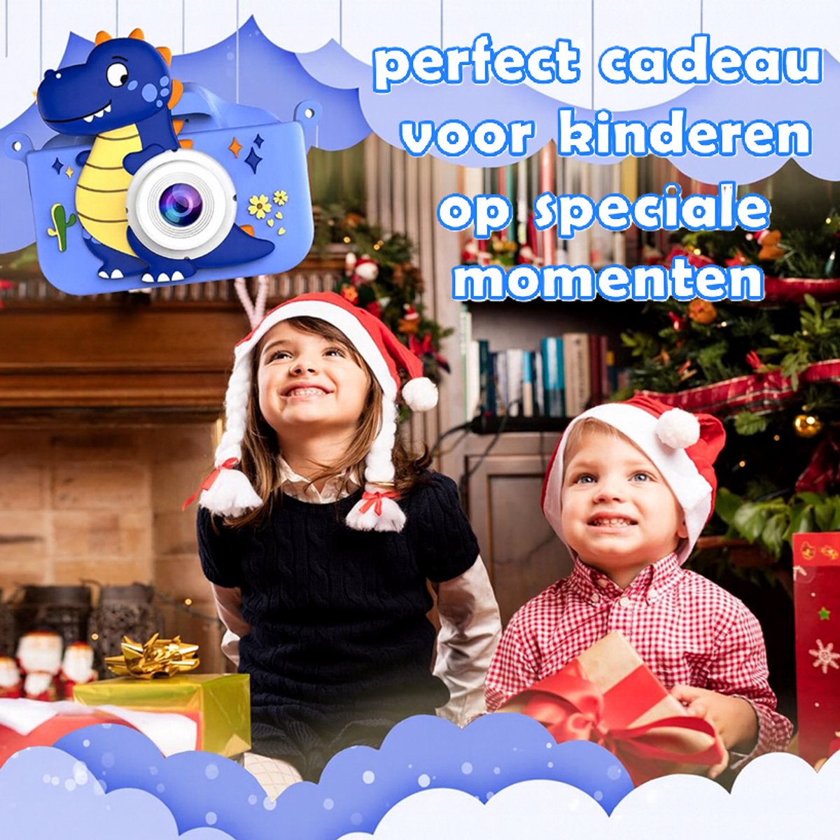 Yammii | Kindercamera HD 1080P – Nieuwste model 2026 - Digitale Camera voor Kinderen – 32GB SD Kaart – Selfiecamera – Foto & Video & Spelletjes – Dino camera – foto 7