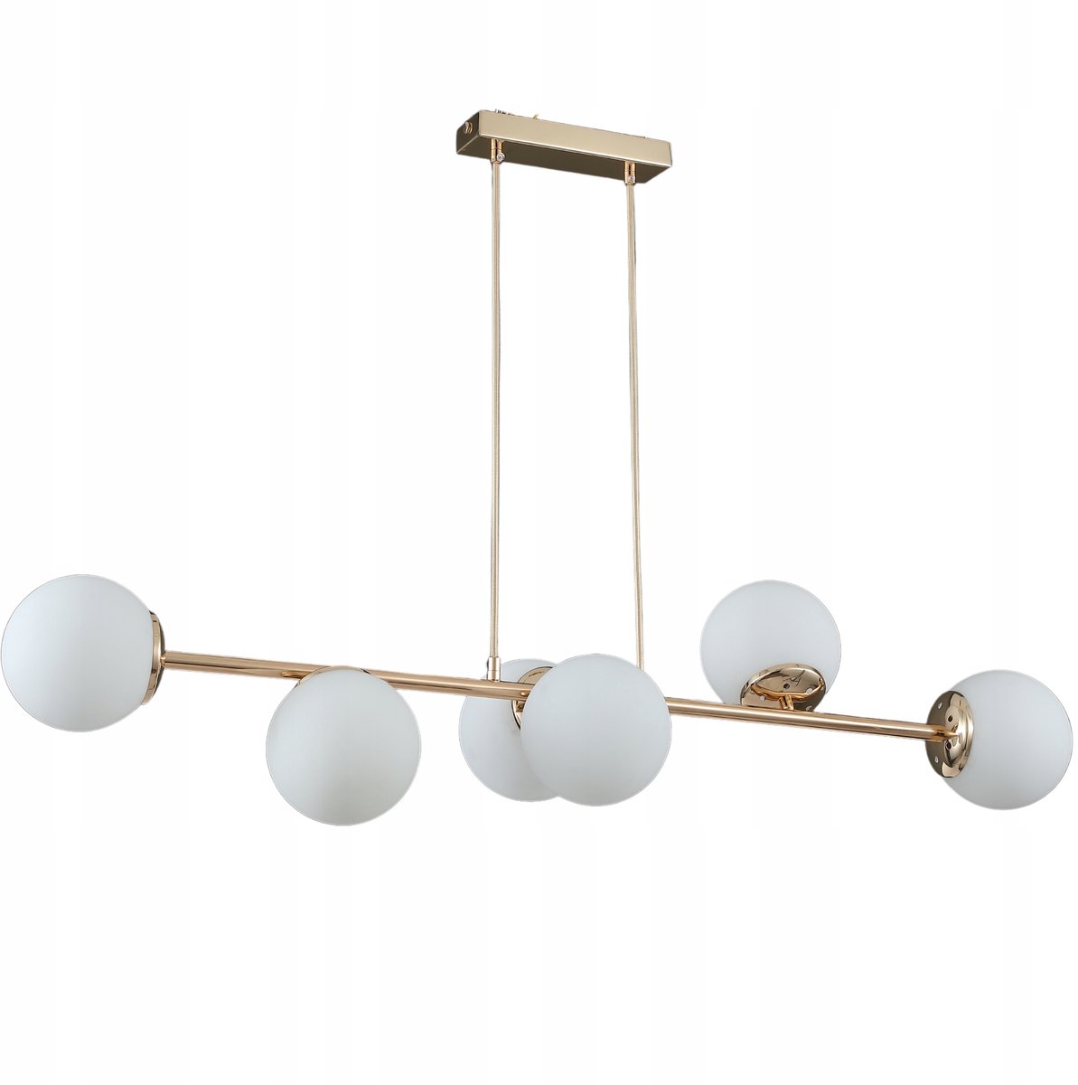 Gouden Plafondlamp met Melkglazen Bollen - Moderne Hanglamp 100cm
