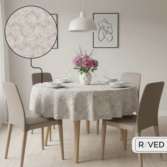 Nappe Ronde Raved - Branches 140 cm ø - Beige - PVC - Lavable