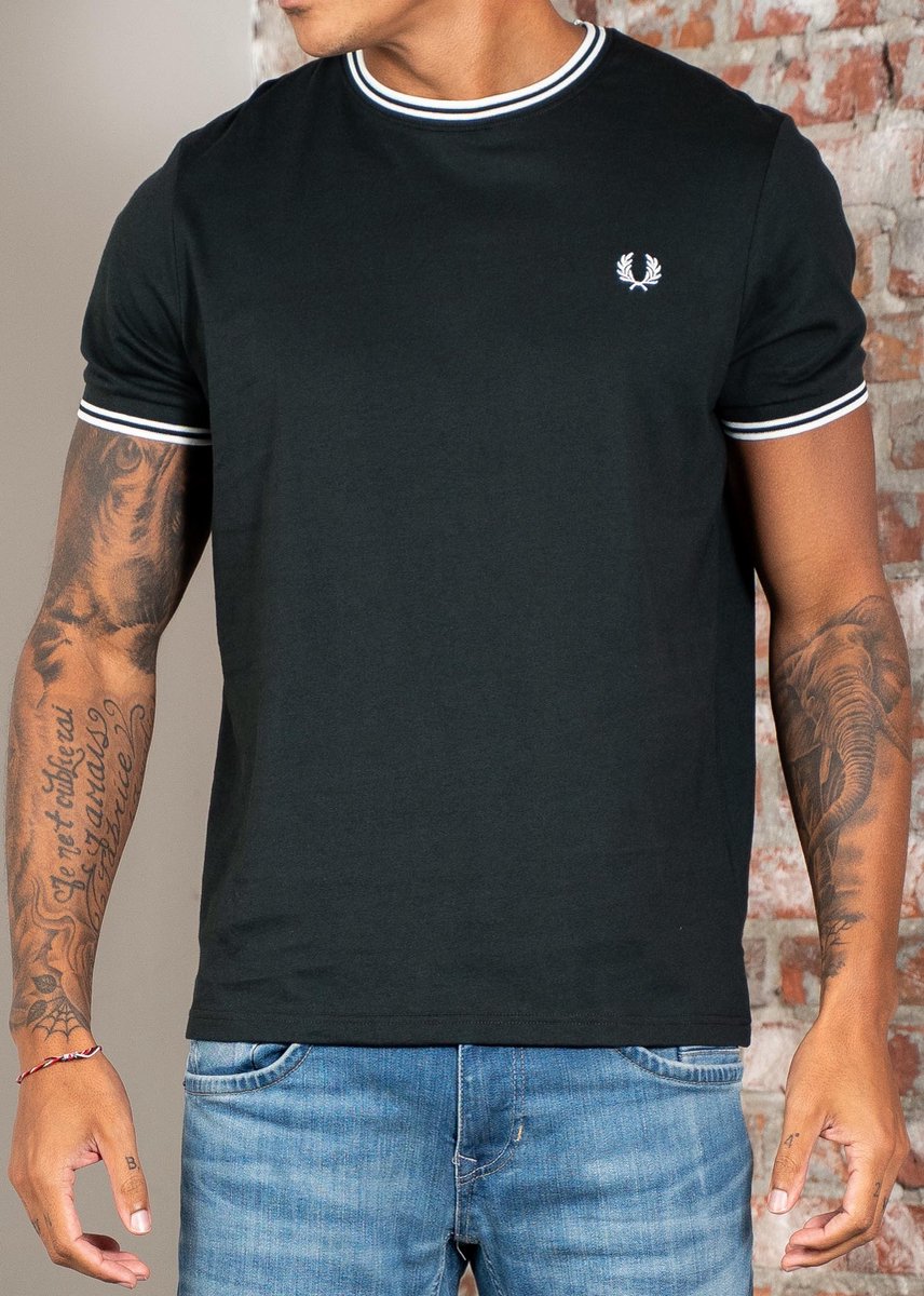 Fred Perry Twin tipped t-shirt night snow Groen