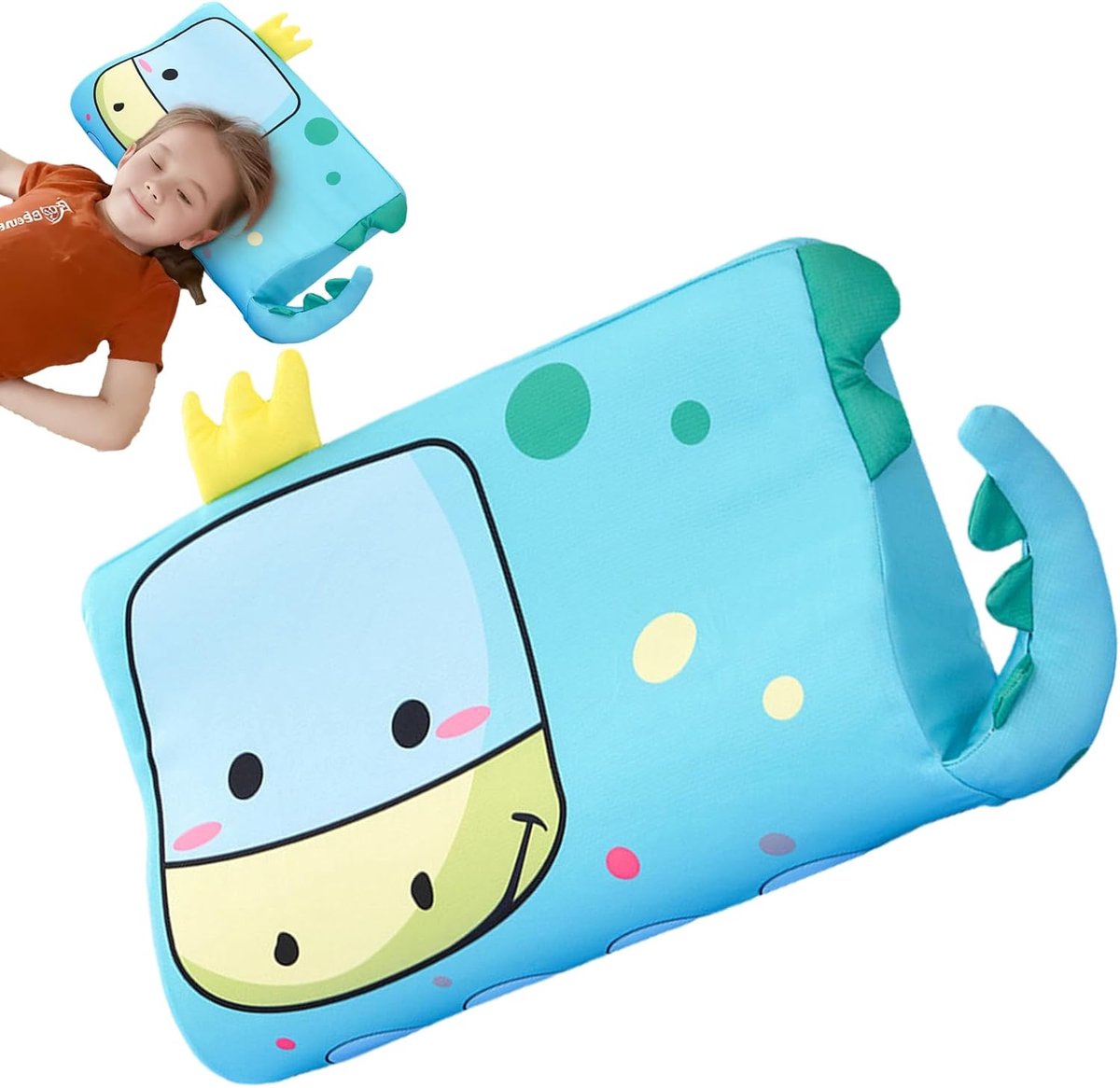 Ergonomisch ademend kinderkussen, kussen voor kleuterschool met schattig diermotief, kussen voor thuis, reizen, school en kinderkamer, dutkussen voor meisjes en jongens