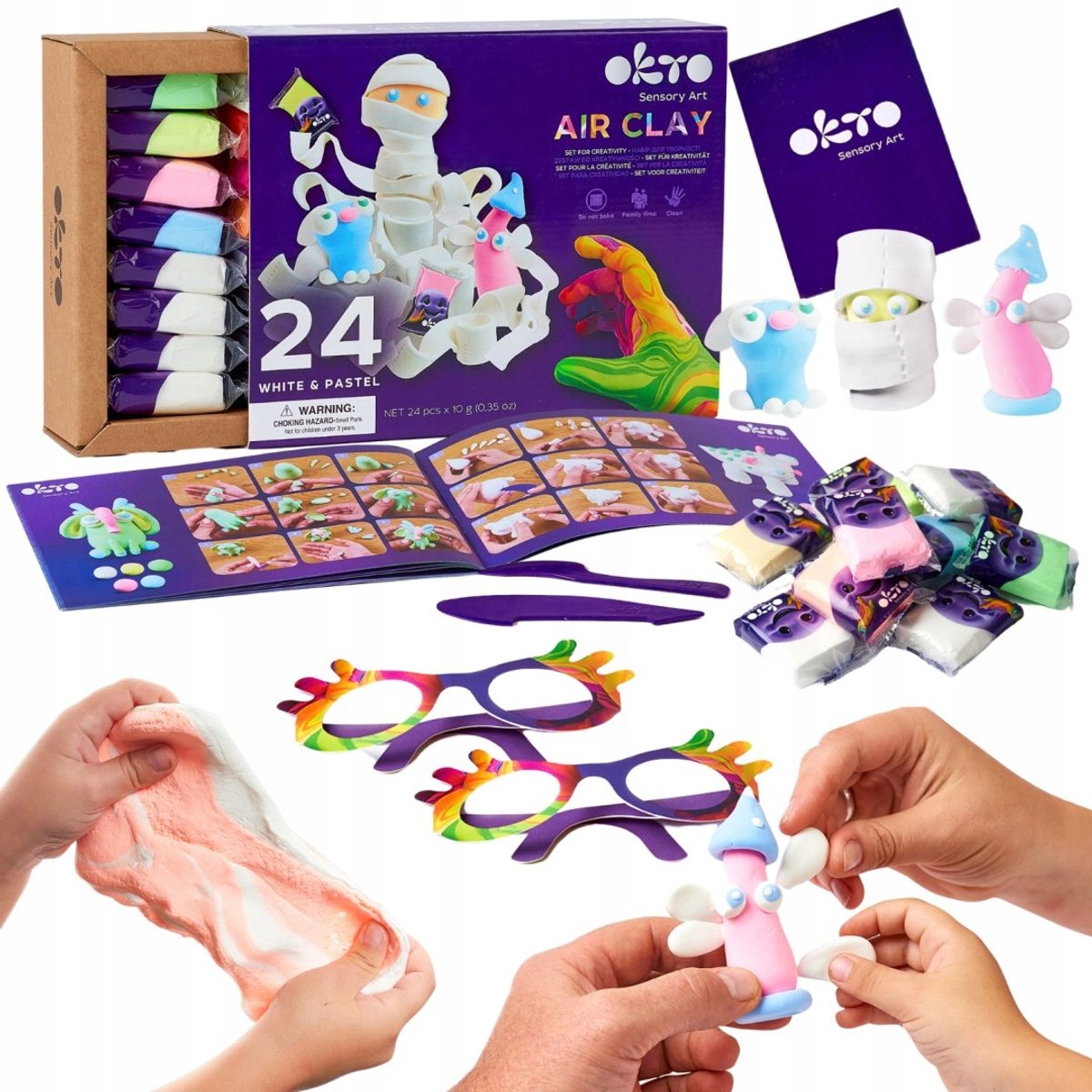 Klei Set voor Kinderen - Wit & Pastel Klei, Knutselen & Decoratie