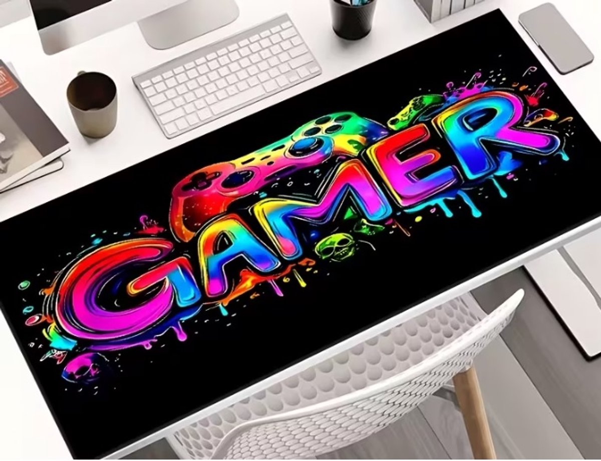 Gaming muis mat - Anti slip - Neon glow in the dark - Wasbaar - 30x60