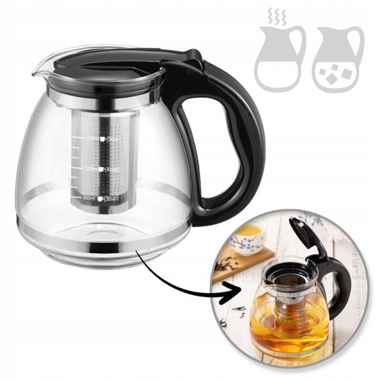 Glazen Kan met Infuser - Hittebestendig - 2L Inhoud