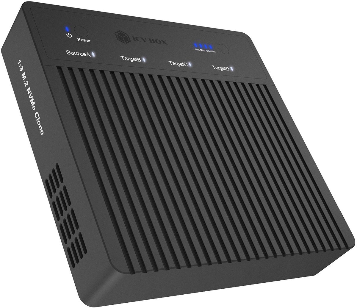 ICY BOX IB-4013MCL-C4, SSD, PCI Express, M.2, Zwart, Aluminium, 40 Gbit/s