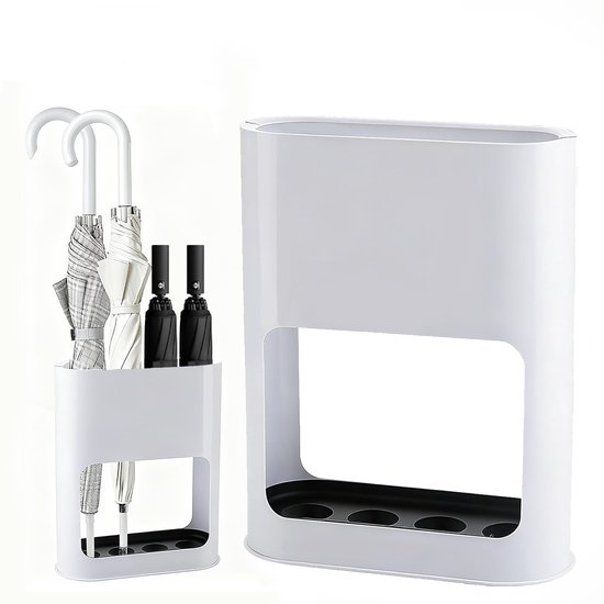 Paraplubak Rekken Metalen Parapluhouder - 30-50 Paraplu'S, Halingang Paraplu-Organizer Met Grote Capaciteit, Voor Hotel Cafe 4S Winkel (Wit 65X28X60Cm